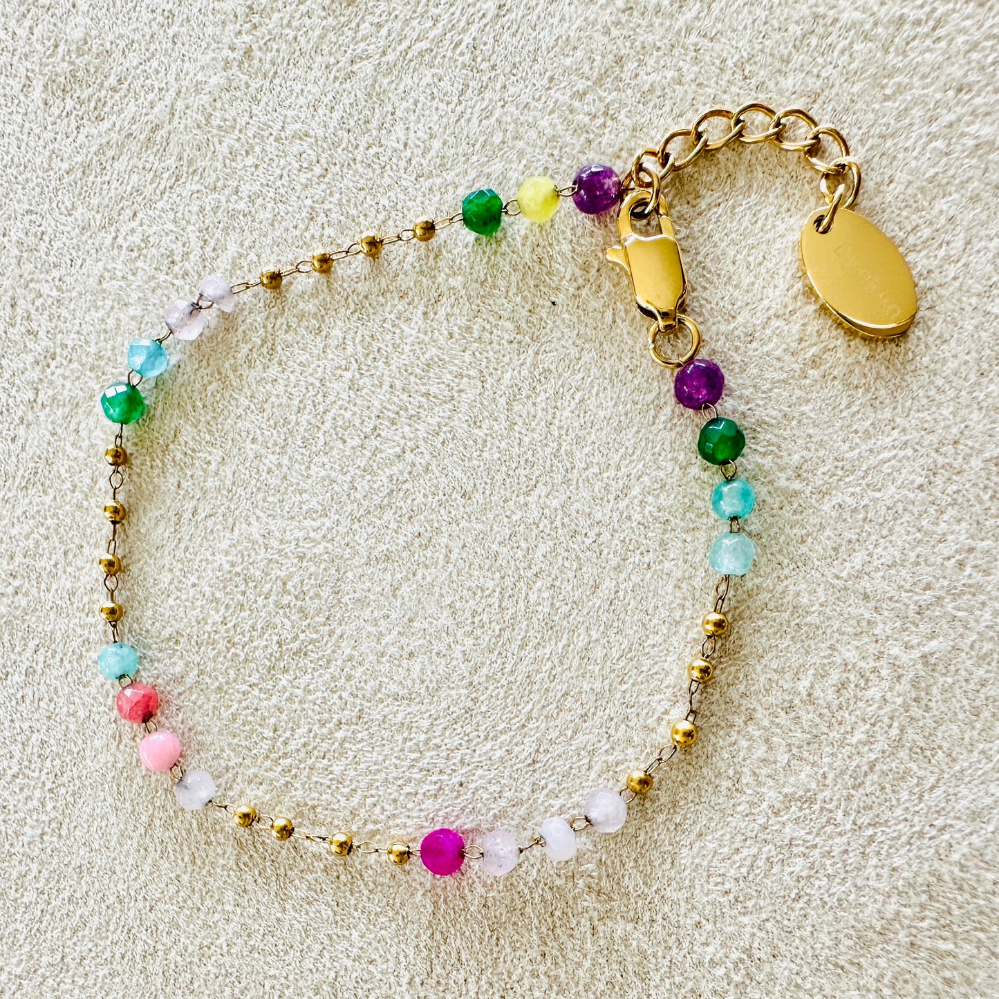 Edelsteinarmkette Chalcedon Hellbunt
