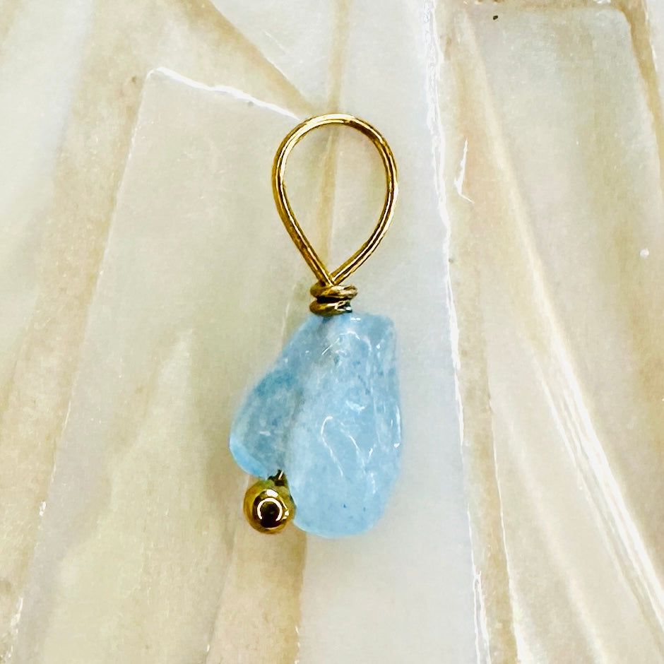 Edelsteincharm Geburtsstein März - Aquamarin