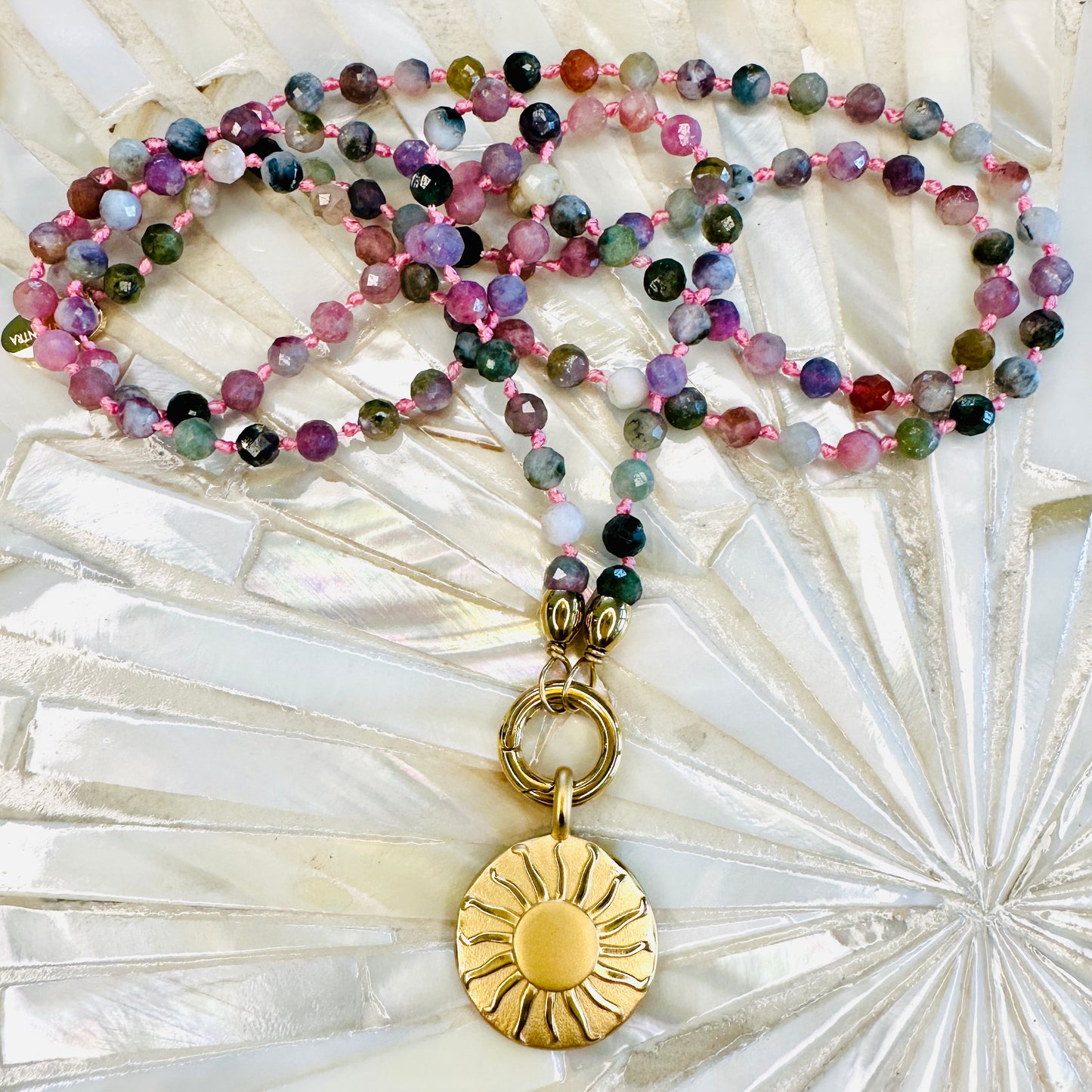 Edelsteinkette Turmalin - Mandala "SONNENSEELE"