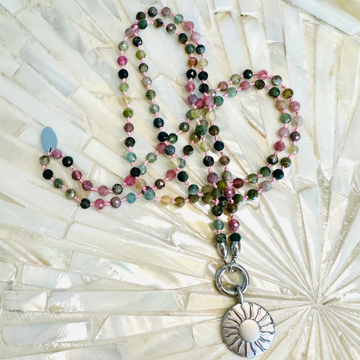 Edelsteinkette Turmalin - Mandala "SONNENSEELE"