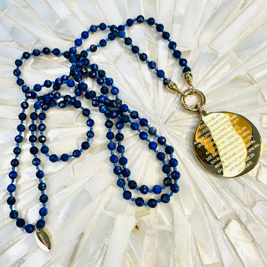 ICH GLAUBE AN - Anhänger mit Lapislazuli Edelsteinkette