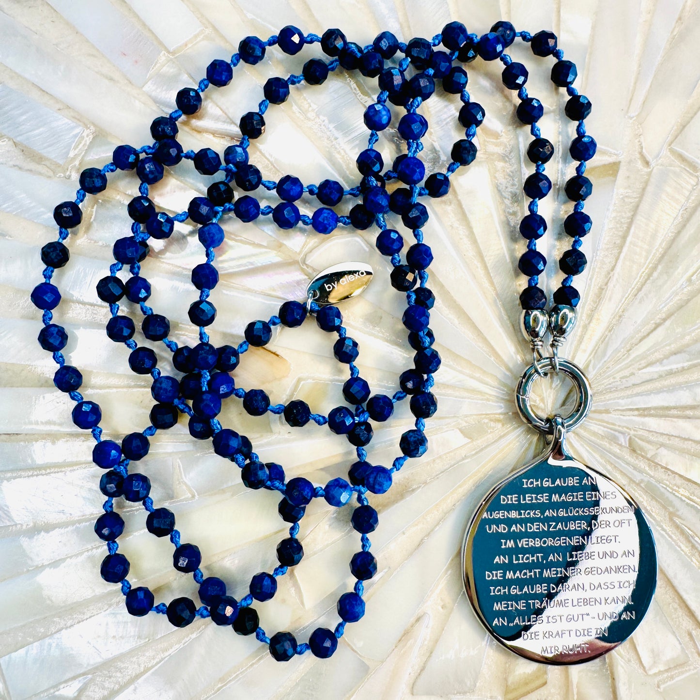 ICH GLAUBE AN - Anhänger mit Lapislazuli Edelsteinkette