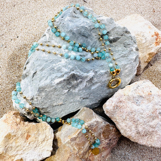 Edelsteinkette Chalcedon Türkis