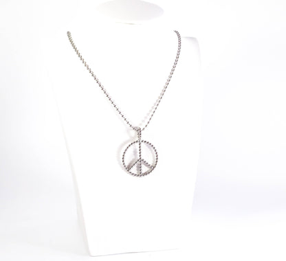 "Peace" Anhänger mit Kugelkette