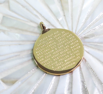 RUMI Anhänger "ACHTE GUT" mit Kugelkette