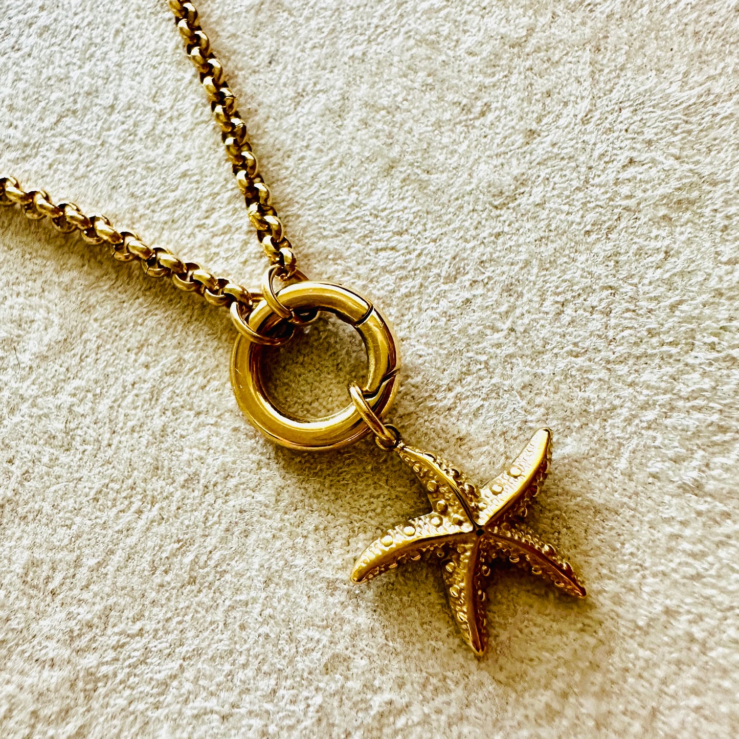 Charmkette mit Karabiner mit Seestern Charm