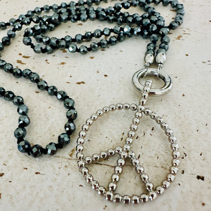 "Peace" mit Hämatit Edelsteinkette