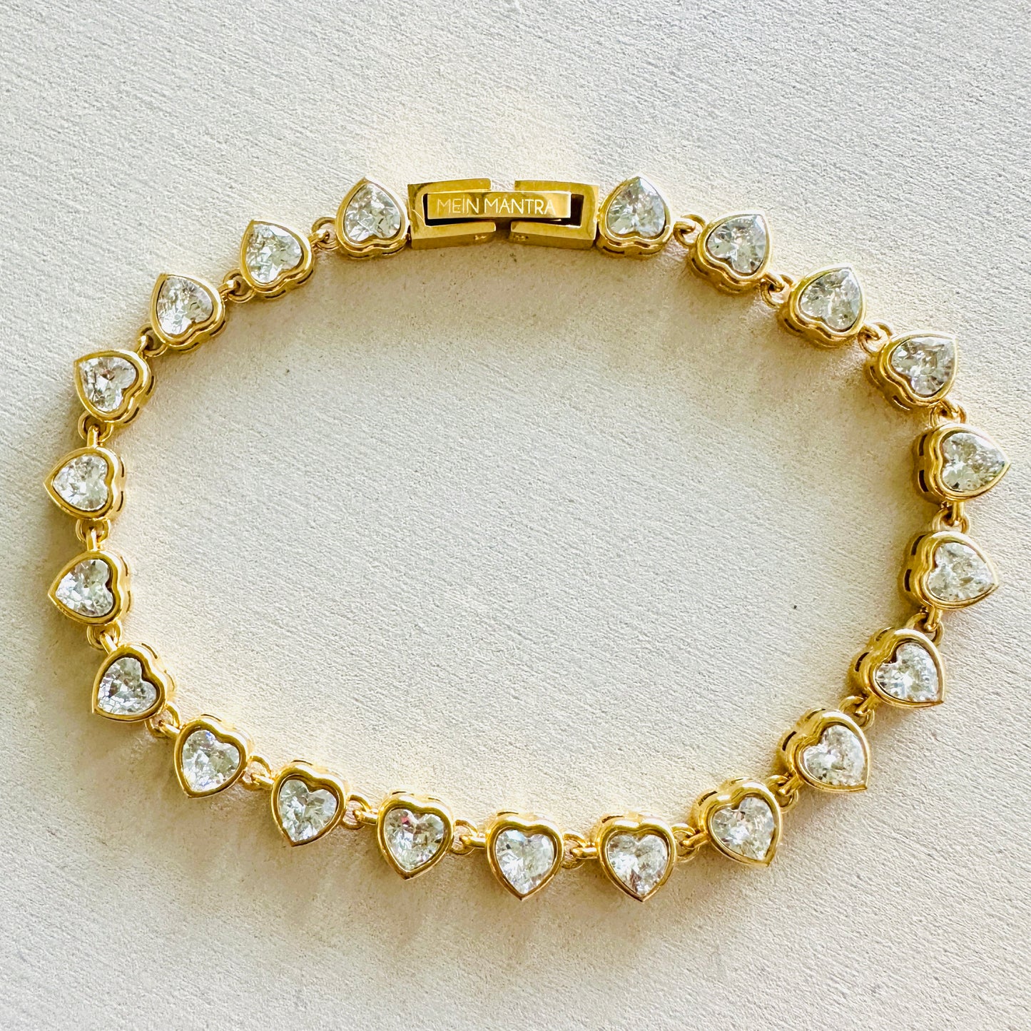 Herz-Tennisarmband mit CZ Zirkonia