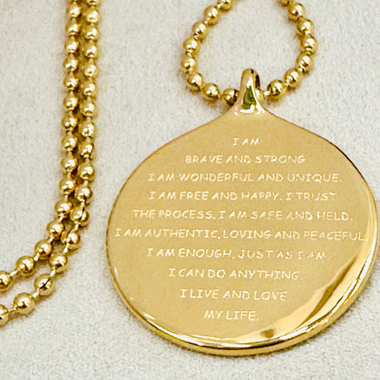 "I AM" Anhänger mit Kugelkette