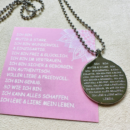 "ICH BIN" Anhänger mit Kugelkette