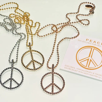 "Peace" Anhänger mit Kugelkette