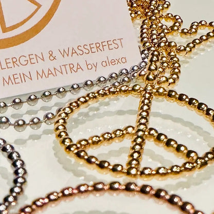 "Peace" Anhänger mit Kugelkette