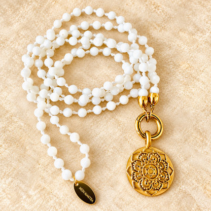 Edelsteinkette Perlmutt - Mandala "Ich Liebe"