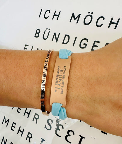 Feel Free Armband - FAMILIE WO LEBEN BEGINNT UND LIEBE NIE ENDET